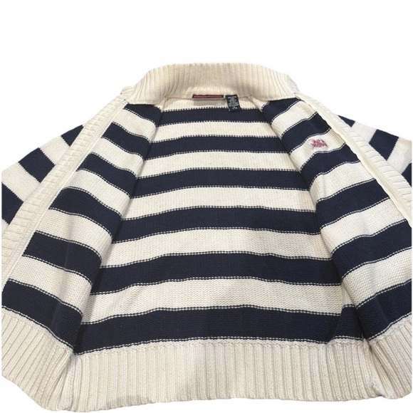 Vintage Ole Miss Rare Embroidered Cable Knit Jacket College Football Stripe Med - Picture 6 of 16